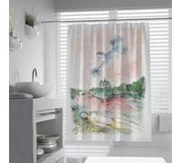 Vue de Paris Seine Rideau de Douche Surréaliste Peintures célèbres Séries de Rideaux de Douche avec Crochets Rideaux de Salle de Bain en Tissu Extra Longs 200 x 200 cm