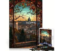 Vue de Rome au crépuscule Puzzle de 1000 pièces pour Adolescents Jeu Intelligent en Groupe Décoration Murale (38x52cm)