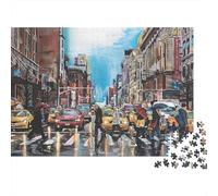 Vue de Rue de la Ville Puzzle 1000 Pièces Papier pour Adultes Passage Piéton Jeu de Puzzle 1000 Pièces Décoration Maison Détente 70x50cm/1000pcs