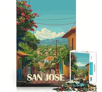 Vue de Rue de San José, Costa Rica Puzzle de 1000 pièces pour Adultes, idéal pour développer sa mémoire et se détendre Design et Assemblage Collection d'œuvres d'art (38x52cm)