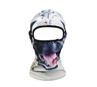 Vue de ski animal 3D avec oreilles pour festivals de musique Raves Ski Fête Halloween Activités de plein air Masque facial respirant (blanc, taille unique)