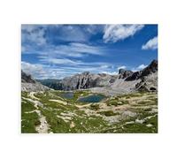 Vue Depuis la hutte de Dreizinnen (Dreizinnenhütte) vers Le sud-Ouest sur Le lac Dei Piani (Les Lacs de Bödensee)，Puzzle 1000 Pièces Adultes, Jouets Enfants Jouets Jeux Amusants （75x50cm）-AX2