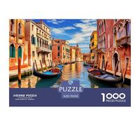 Vue du Canal de Venise Puzzles Jeu De Puzzle Activités Familiales Stimulantes 1000 Pieces Grand Canal Vista Puzzles Classiques Qualité Premium pour Adultes 70x50cm/1000pcs