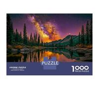Vue du lac sous Le Ciel Nocturne 1000 Pièces Puzzle Premium Coffret Puzzle Carton Solide - Ultra Dur pour Couples, Top Noté, Cadeau Noël Parfait pour Tout Le Monde 38x26cm/1000pcs