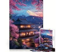Vue du Temple en Fleurs de Cerisier Puzzle 1000 pièces pour Adolescents,entraînement Intelligent,évasion paisible,découpe Impeccable,Cadeau d'hiver (38x26cm)