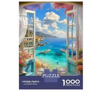 Vue d'une Villa côtière 1000 Pièces Puzzle Puzzle Premium Carton Épais - Ultra Dur, Détente Créativité, pour Les Adultes 52x38cm/1000pcs