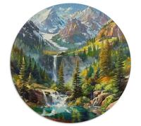 Vue Nocturne 1000 Pièces Puzzle Circulaire Peinture Artistique créative Puzzle Adulte pour Enfants Jeux De Défi Uniques Jeu D'Intelligence De l'art De La Décoration Moderne 1000pcs (67.5x67.5cm)