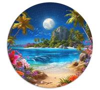 Vue Nocturne 1000 Pièces Puzzle Circulaire Peinture Artistique créative Puzzle Adulte pour Enfants Puzzle Rond Créatif Jeu D'Intelligence De l'art De La Décoration Moderne 1000pcs (67.5x67.5cm)