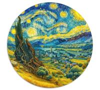 Vue Nocturne 1000 Pièces Puzzle Circulaire Peinture Artistique créative Puzzles Classiques Jeu Cadeau Unique Jeu D'Intelligence Cadeaux 1000pcs (67.5x67.5cm)