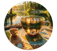 Vue Nocturne 1000 Pièces Puzzle Circulaire Peinture Artistique créative Puzzles Classiques Pression Réduite Puzzle Jeu D'Intelligence Décoration pour Enfants Cadeau 1000pcs (67.5x67.5cm)