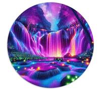 Vue Nocturne 1000 Pièces Puzzle Circulaire Peinture Artistique créative Puzzles Classiques Pression Réduite Puzzle Jeu D'Intelligence Cadeaux 1000pcs (67.5x67.5cm)