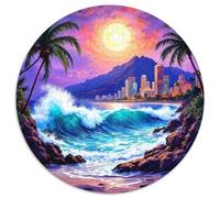 Vue Nocturne 1000 Pièces Puzzle Circulaire Peinture Artistique créative Puzzles Classiques Puzzle Familial Jeu D'Intelligence Cadeaux 1000pcs (67.5x67.5cm)