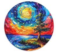 Vue Nocturne 1000 Pièces Puzzle Circulaire Peinture Artistique créative Puzzles Classiques Puzzle Rond Créatif Jeu D'Intelligence Cadeaux 1000pcs (67.5x67.5cm)