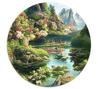 Vue Nocturne 1000 Pièces Puzzle Circulaire Peinture Artistique créative Puzzles Classiques Puzzle Rond Créatif Jeu D'Intelligence De l'art De La Décoration Moderne 1000pcs (67.5x67.5cm)