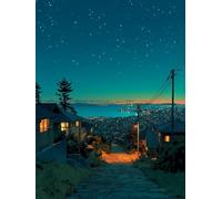 Vue Nocturne 5D Diamond Painting Kits, Ciel éToilé Diamond Painting Enfant, DIY Débutant Peinture Diamant Loisirs Créatifs Adultes Kits, Diamant Point de Croix, Cadeau, Decor Salon, 50x70cm J-5815