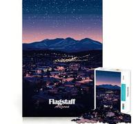 Vue Nocturne de Flagstaff, Arizona Puzzle de 1000 pièces pour Adolescents Puzzle de mémoire Lumineux et Relaxant Image à Assembler Cadeau Exquis (50x75cm)