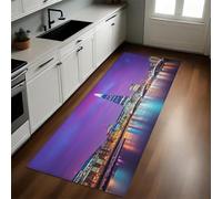 Vue Nocturne De La Ville Tapis de Cuisine Le Shard Antidérapant Lavable Devant Évier Long 40 x 120 cm pour Couloir Buanderie Salle à Manger Chambre Cuisine