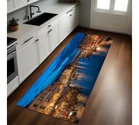 Vue Nocturne De La Ville Tapis de Cuisine Long 50 x 150 cm Les canaux de Venise Antidérapant Lavable Confortable Devant Évier Multi-usages pour Salon, Chambre, Buanderie