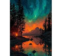 Vue Nocturne Diamond Painting, 5D Diamond Painting Adulte Ciel éToilé, DIY Activité Manuelle Adulte, 5D Diamant Point de Croix, Peinture Diamant Enfant Kits, Decoration Maison, Cadeau, 50x70cm J-2692