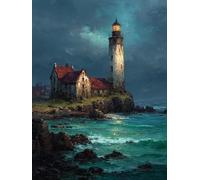 Vue Nocturne Diamond Painting, 5D Diamond Painting Adulte CôTier, DIY Activité Manuelle Adulte, 5D Diamant Point de Croix, Peinture Diamant Enfant Kits, Decoration Maison, Decoration, 30x40cm 2-9216