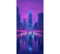 Vue nocturne Diamond Painting Adulte, 5D Peinture Diamant Adulte Ville Strass Point de Croix Broderie Diamant Painting Kit Complet, pour Adultes Débutants Décoration Murale Maison 160x80 cm o-6058