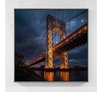 Vue nocturne Diamond Painting Pont Diamond Painting Adulte, Peinture Diamant Enfant Bricolage Strass Point de Croix Broderie Diamant Kit Complet pour Tableau Decoration Murale Cadeau 100x100cm tb8-s67