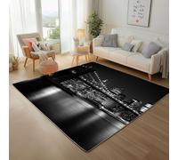 Vue Nocturne du Tower Bridge de Londres Tapis Antidérapant 60x110cm Carpet Salon Lavable Paysage Urbain Tapis D'entrée Doux Moquette Chambre Poil Ras Moquette Entree Interieur, Paillasson Extérieur