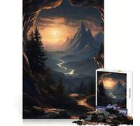 Vue paisible Depuis Une Grotte Puzzle 1000 pièces pour Adultes Entraînement de la mémoire Plaisir Calme Bords précis (38x26cm)