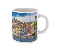 Vue Panoramique De La Vieille Ville De Porto, Au Portugal, Depuis L'Autre Rive Du Douro Tasse À Thé Unique Mug Céramique Tasse À Café Idée Cadeau Pour Pâques Noël Anniversaire 330Ml
