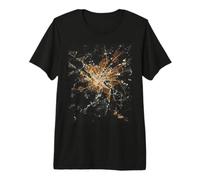 Vue Satellite de Nuit de la Terre Depuis l'espace - Hongrie Budapest T-Shirt Haut de Gamme