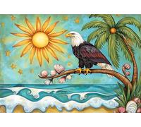 Vue sur la mer Peinture Numero Adulte, Aigle Peinture par Numéro pour Débutant Série Colorée, Loisir Creatif Enfant Kit Paint by Numbers, avec Pinceaux de Dessin de Pigment Acrylique 40x50 cm X-6894