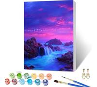 Vue Sur La Mer Peinture Numero Adulte avec Cadre, Ciel Peinture Numero Enfant, DIY Loisirs Créatifs Adultes Kits avec Pinceaux et Pigment Acryliques, Paint by Numbers Kits, Decor Murale 30x40cm A-8038