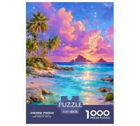 Vue sur la mer Puzzle 1000 Pièces Plage en été - Puzzle D’Art Mural, Relaxation Cérébrale, Matériel Haut De Gamme, 38x26cm/1000pcs