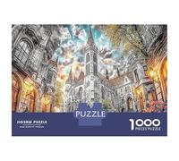 Vue sur la Rue Church Stone Puzzle 1000 Pièces pour Adultes Et Enfants Dès 14 Ans Jeu Patience Réflexion Paysage Urbain Qualité Supérieure Activité Familiale Parfaite 52x38cm/1000pcs