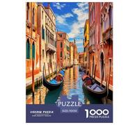 Vue sur Le Canal de Venise Puzzle 1000 Pièces Cadeau Unique Jeu Éduchatif Défi Jouet À De Qualité Supérieure Peinture Art pour Adultes Et Enfants À Partir De 12 Ans 70x50cm/1000pcs