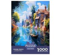 Vue sur Le Canal de Venise Puzzles 1000 Pièces Cadeau Unique Jeu Éduchatif Challenge Toy À De Qualité Supérieure Peinture Art pour Adultes Enfants 70x50cm/1000pcs
