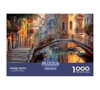Vue sur Le Canal de Venise Puzzles De 1000 Pièces pour Toute La Famille Paysage Classiques Jeu ÉduChatif Défi Jouet, Art Adultes Enfants 70x50cm/1000pcs