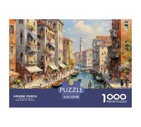 Vue sur Le Canal de Venise Puzzles De 1000 Pieces pour Toute La Famille Paysage Classiques pour Jeux Et Activités Familiales Stimulantes, Décoration D'intérieur 52x38cm/1000pcs