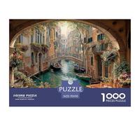 Vue sur Le Canal de Venise Puzzles De 1000 Pièces pour Toute La Famille Paysage Classiques pour Jeux Et Activités Familiales Stimulantes, Décoration D'intérieur 70x50cm/1000pcs