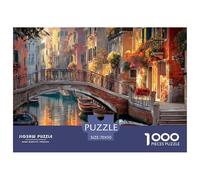 Vue sur Le Canal de Venise Puzzles De 1000 Pieces pour Toute La Famille Paysage Classiques pour Jeux Et Activités Familiales Stimulantes, Décoration D'intérieur 70x50cm/1000pcs