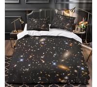 Vue sur le ciel de la galaxie Parure de Lit Microfibre résistante 3D Imprimée Confortable Housse de Couette Fermeture Éclair Hypoallergique Super Douce for Garçons Adolescents Double（200x200cm）