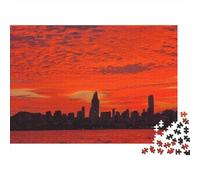 Vue sur Le Horizon du Coucher du Soleil Puzzle 1000 Éléments Adultes Activity À La Maison Antistress Fabriqué en Europe Idée Cadeau Unique Carton Blanc Premium 52x38cm/1000pcs