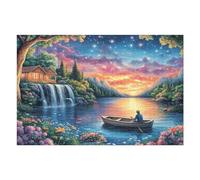 Vue sur Le lac au Coucher du Soleil Puzzles 1000 Pièces pour Adultes Educa Challenge Difficile Relaxant Qualité Supérieure Décoration Moderne Cadeau d'anniversaire 1000 PCS