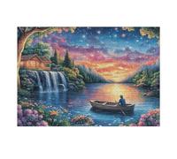 Vue sur Le lac au Coucher du Soleil Puzzles 300 Pièces pour Adultes Educa Challenge Créatif Difficile 3D Qualité Supérieure Décoration Moderne Relaxation Cadeau 300 PCS