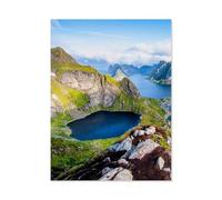 Vue sur Les Montagnes à Couper Le Souffle des îles Lofoten, Norvège，Puzzles pour Adultes 1000 Pièces Puzzles pour Adultes pour Enfants Puzzle en Papier Ados Jeux Éducatifs Anti-B65