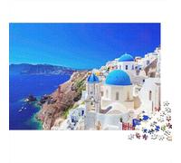 Vue sur l'île de Santorini Puzzle 1000 Pièces Adultes intéressant Puzzles 1000 Pièces Jeu De Team Building Cadeau 38x26cm/1000pcs