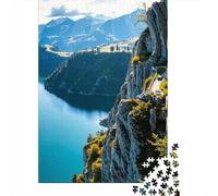Vue sur Un lac de Montagne Puzzle Adulte Lac Alpin 1000 Éléments Papier Épais pour Débutants Coupe Précise Résistant À La Déchirure Cadeau D’Anniversaire Nouveau Modèle 38x26cm/1000pcs