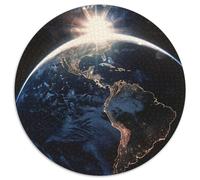 Vue Terre Circulaire Puzzle Convient pour Adultes Et Enfants 1000 Pièces, Fun Défiant Jeu Éduchatif Unique Toy (67.5x67.5cm)