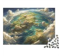 Vue Terrestre Fantastique Puzzle 1000 pièces Difficile pour Adultes Vue Aérienne Terre Nuage Paysage Premium Épais Robuste Haute Qualité Vibrant Relaxation Antistress Jeu 52x38cm/1000pcs
