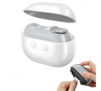 Vueeze Easyclip Smart Nail Clipper - Easy Clip Nail Clippers, Magnetic Electric Manicure Tool with Led Light, Two Grinding Heads, Nails Scraps Storage and Polishing (White)